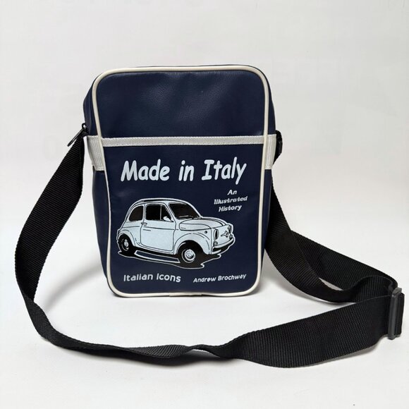 Brand New EMMEA Crossbody Messenger Bag – Made in Italy – Navy & White - Picture 1 of 12
